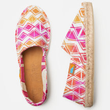Bold Summer Pink Orange Diamond Block Print Batik