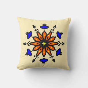 Bold Sun Mandala Throw Pillow
