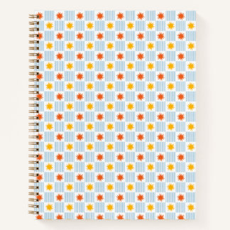 Bold Sunburst Striped Chequerboard Notebook - S