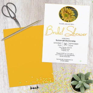 Bold Sunflower Photograph Bridal Shower Template