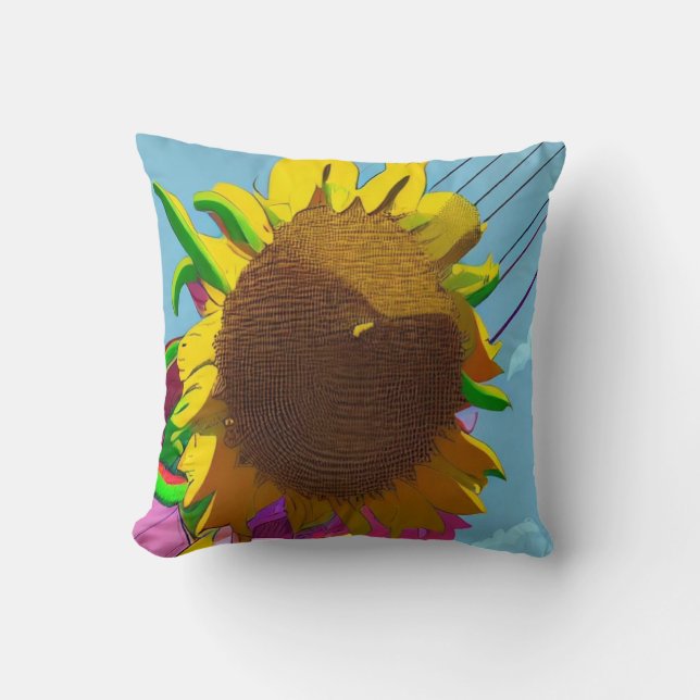 Bold Sunflower Throw Pillow (Front)