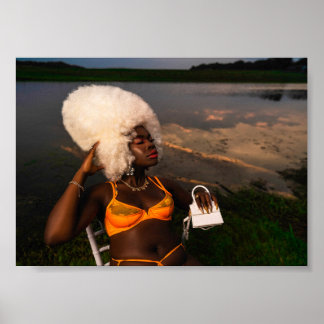 Bold Sunset Bikini Model Poster