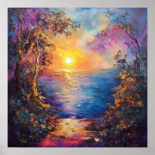 Bold Sunset Sky Glow Wall Art Cozy Home