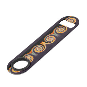 Bold Sunset Spiral Fractal Ribbon Bar Key