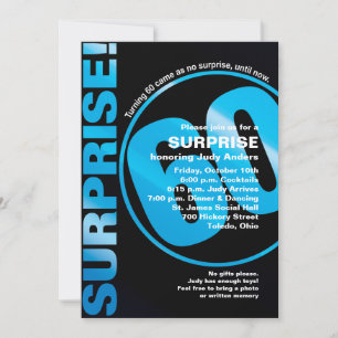 Bold Surprise Birthday Invitation - Blue 60th