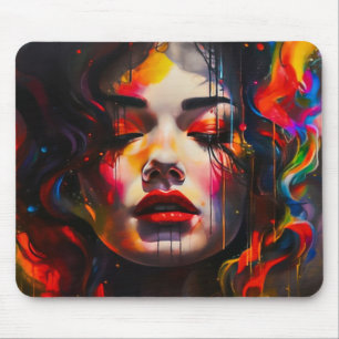 Bold Surreal Portrait  Mouse Pad
