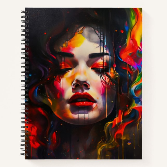 Bold Surreal Portrait  Notebook (Front)