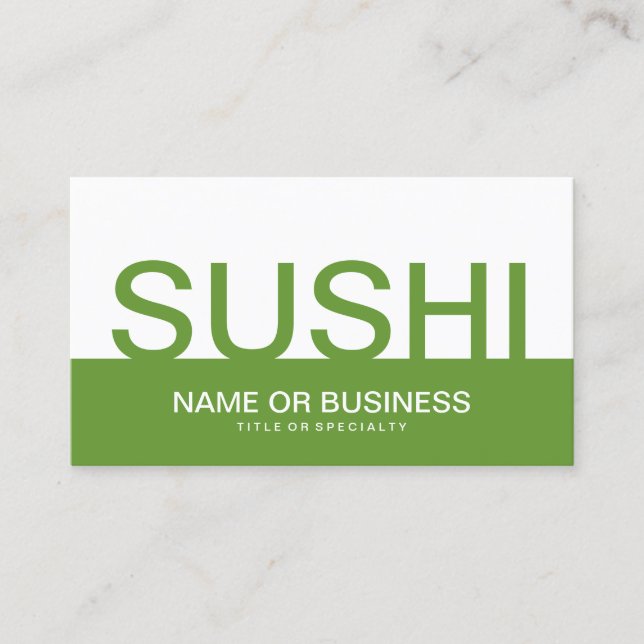 bold SUSHI (colour customizable) Business Card (Front)