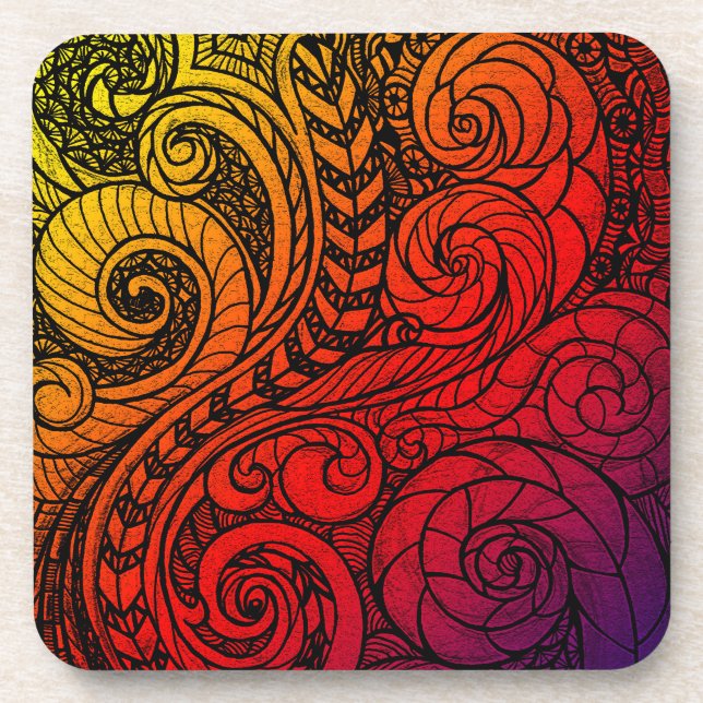 Bold Swirl Hard plastic coaster (Front)