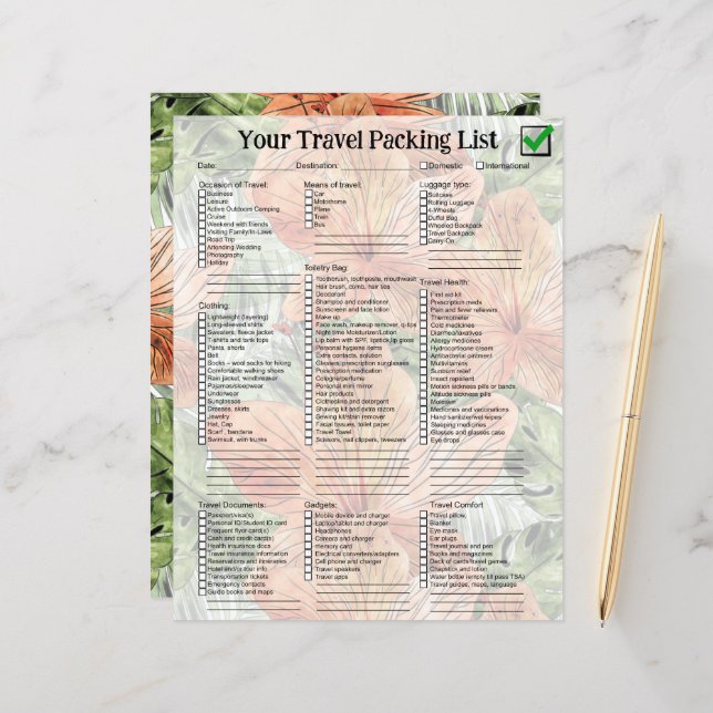 Bold Tangerine Tropical Floral Watercolor Graphic (Front/Back In Situ)