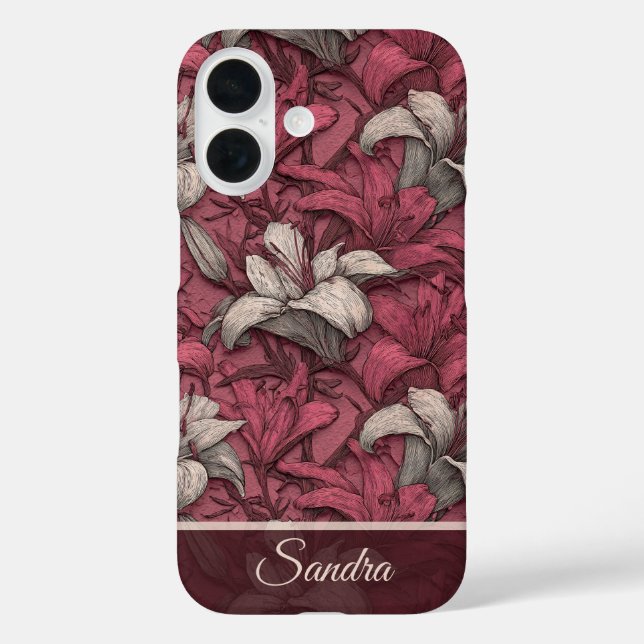 Bold Teacher Appreciation Gift Lilies Custom Case-Mate iPhone Case (Back)