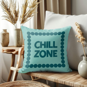 Bold Teal Chill Zone Dorm Room Bed Decor  Throw Pillow