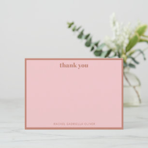 Bold Terracotta Personalized Name Bat Mitzvah Thank You Card