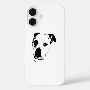 Bold Terrier Mix Close‑Up Portrait iPhone Case