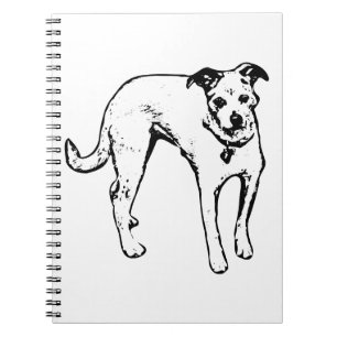 Bold Terrier Mix Portrait Notebook