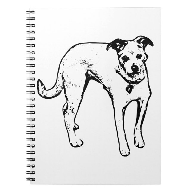  Bold Terrier Mix Portrait Notebook (Front)