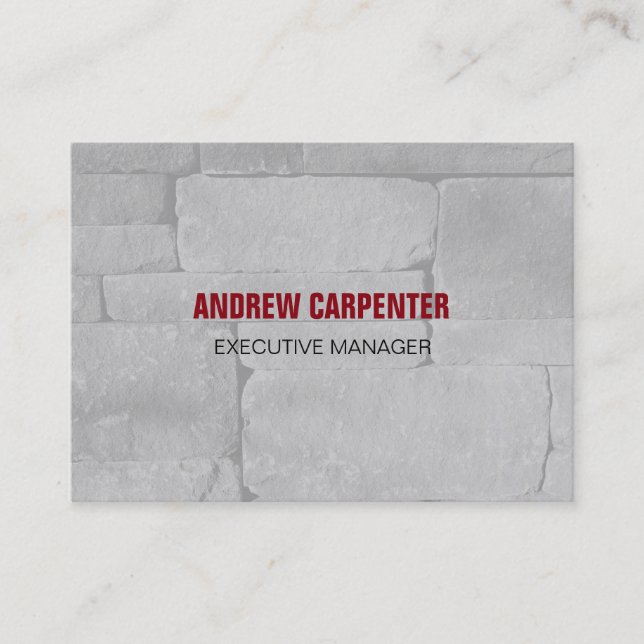 Bold Text Grey Wall Unique Modern Professional Business Card (Front)