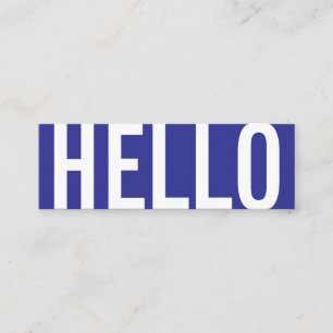 Bold Text   Hello (Blue) Mini Business Card