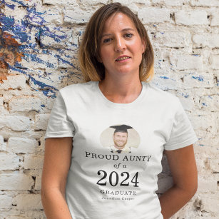 Bold Text Photo Proud Aunty of 2022 Graduate T-Shirt