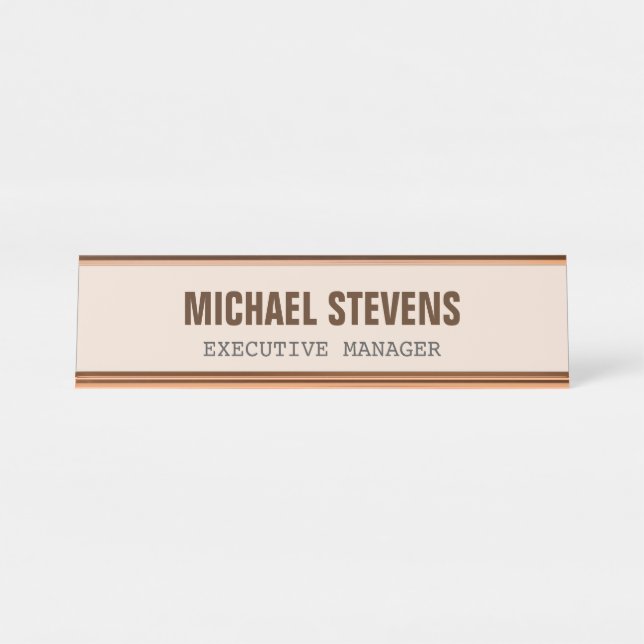 Bold Text Stylish Professional Desk Name Plate (Front)