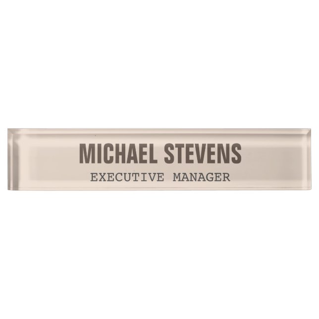 Bold Text Stylish Professional Nameplate (Front)