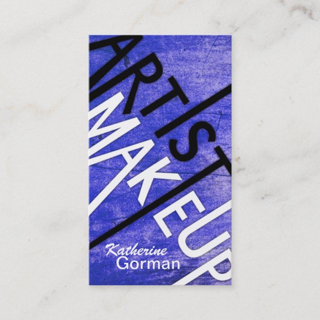 Bold Textured Makeup Artist Business Cards (Front)