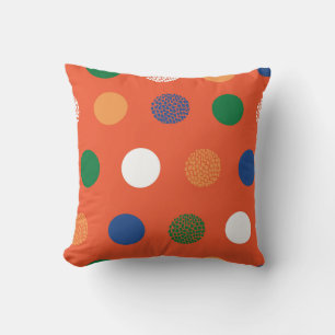 Bold Textured Polka Dots Throw Pillow