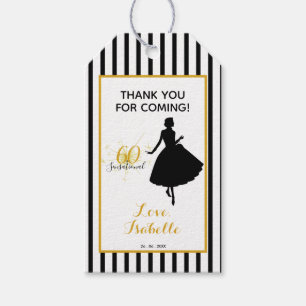 Bold THANK YOU FOR COMING Black/White Stripes Gift Tags