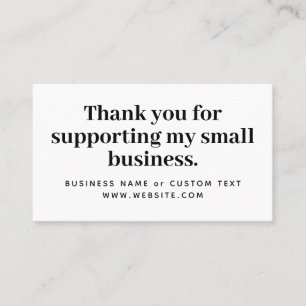 Bold Thank You For Supporting My Small Business Card