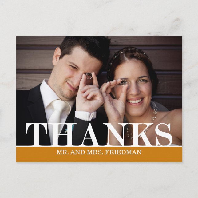 Bold Thanks Wedding Thank You Card (Front)