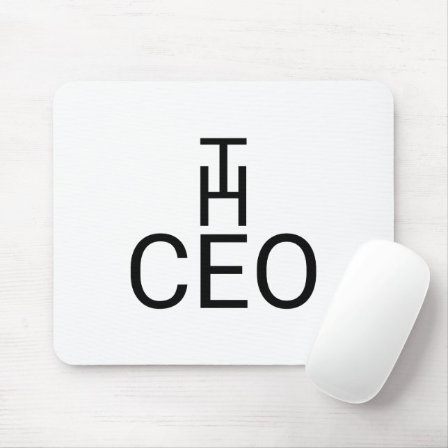 Bold The CEO Text Mouse Pad for Workspaces (With Mouse)