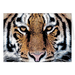 Bold Tiger Portrait Graphic Press Style
