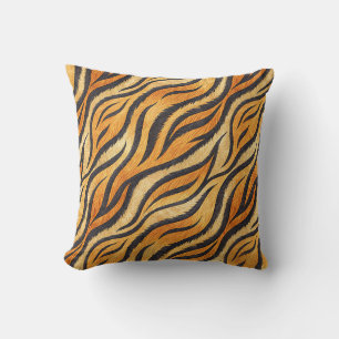Bold Tiger Stripe Pattern – Exotic Animal Print Throw Pillow