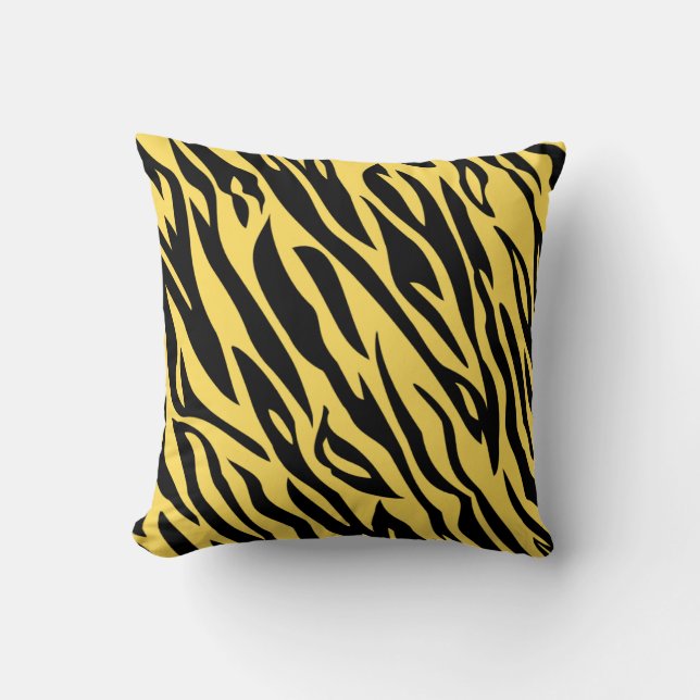 Bold Tiger Stripe Pattern Throw Pillow  (Front)
