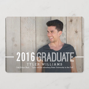 Bold Timeless Graduation Announcement Invitation