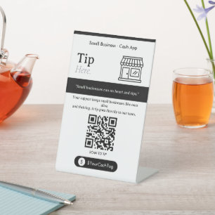 Bold Tip Here QR Code Sign Cash App Tips
