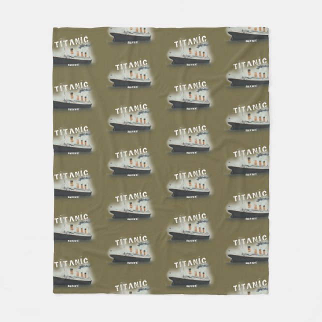 Bold Titanic Custom Name  Fleece Blanket (Front)