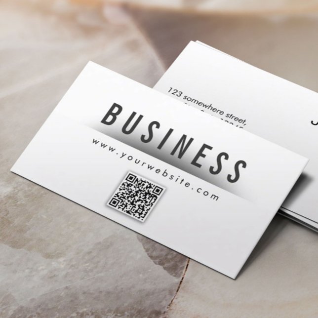 Bold Title QR Code Nail Art Business Card (Creator Uploaded)