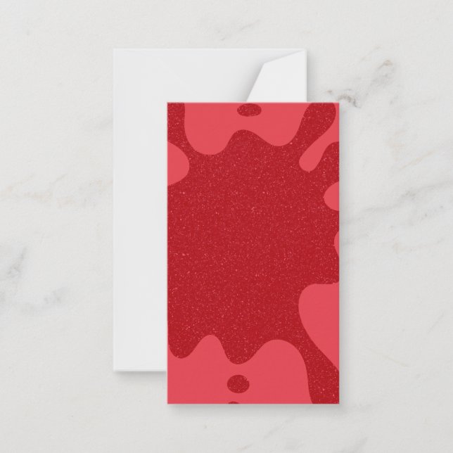 Bold Tomato Red Splash Glitter Note Card (Custom) (Front)