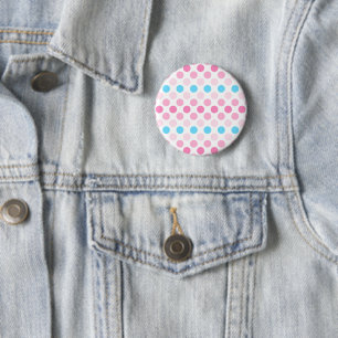 Bold Transfeminine Pride Flag Colours Polkadots 2 Inch Round Button