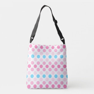 Bold Transfeminine Pride Flag Colours Polkadots Crossbody Bag