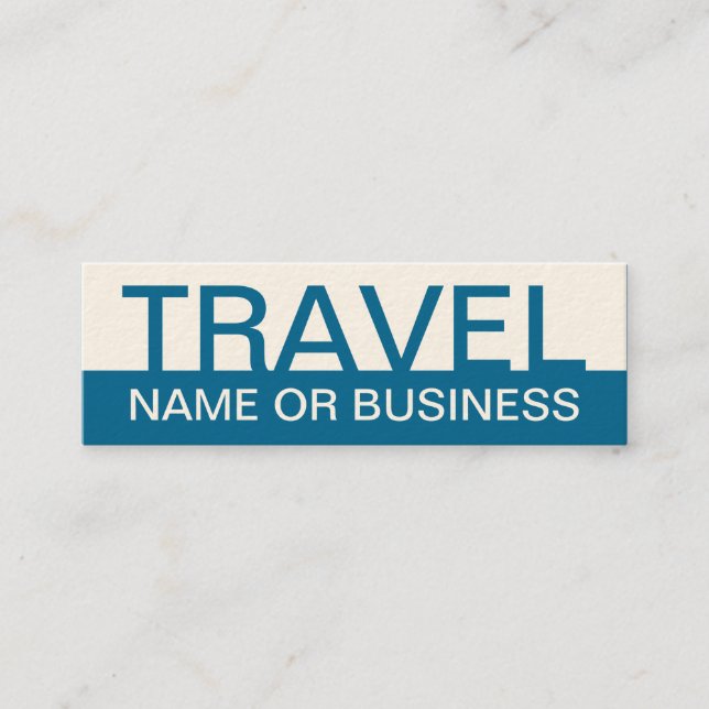 bold TRAVEL (colour customizable) Mini Business Card (Front)