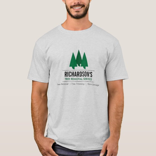 Bold Tree Service Logo Green/Grey T-Shirt (Front)