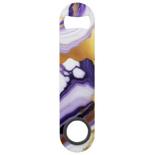 Bold Trendy purple yellow Gold faux marble Bar Key