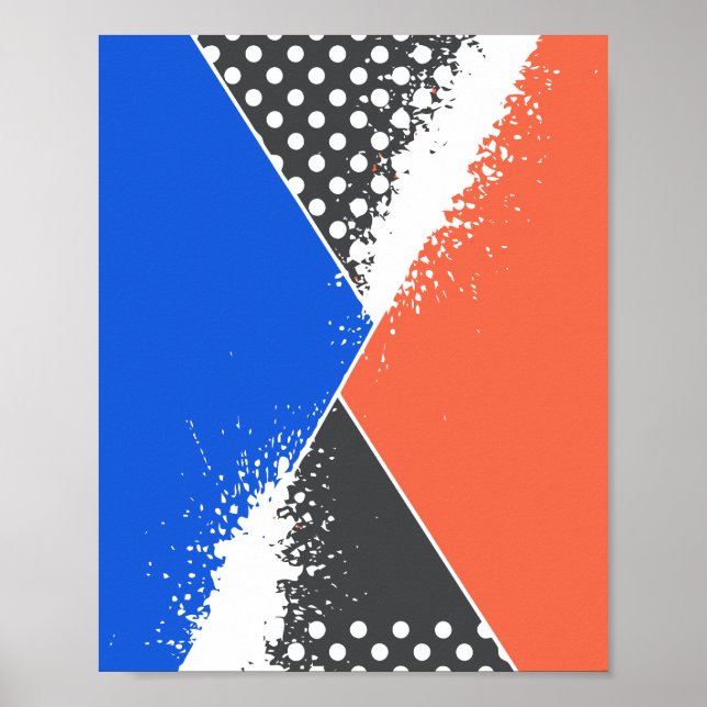Bold Triangular Composition with Paint Splashes Poster (Front)