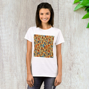 Bold Tribal Leaf Pattern Boho Abstract T-Shirt