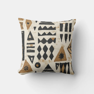 Bold Tribal Symbols Pillow