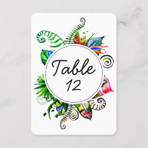 Bold Tropical Palm Leaf Wedding Table Numbers