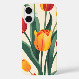 Bold Tulip Illustration iPhone 16 Case