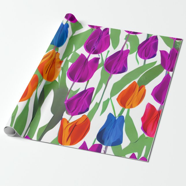 Bold Tulip Wrapping Paper (Unrolled)
